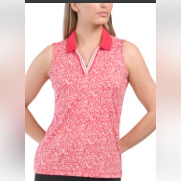 Tommy Bahama Racquet and Paddle red and white v neck sleeveless top size M. - Picture 7 of 8